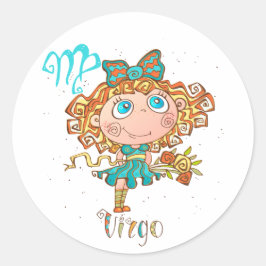 Sweet Virgo Child Runder Aufkleber