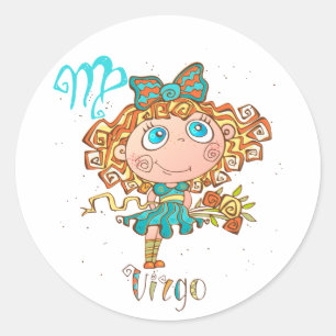 Sweet Virgo Child Runder Aufkleber