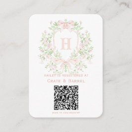 Sweet Wappen mit Pink Bows Geschenkregister Begleitkarte