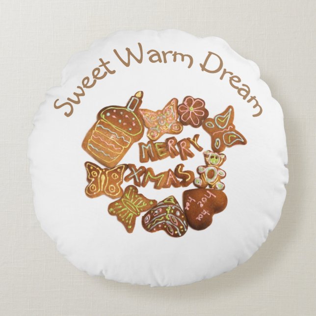 Sweet Warme Dream Round Kissen (Vorderseite)