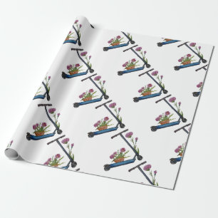 Sweet Watercolor Art Push Scooter Wrapping Paper Geschenkpapier