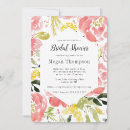 Sweet Watercolor Blooms Bridal Dusche Einladung