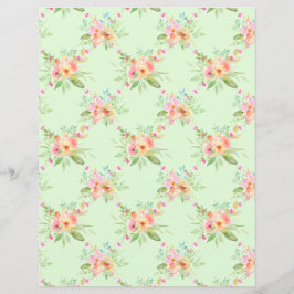 Sweet Watercolor Blume Scrapbook Paper Sheet