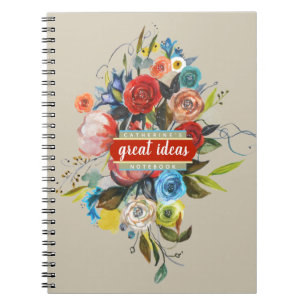 Sweet Watercolor Bouquet Personalisiertes Notebook Notizblock