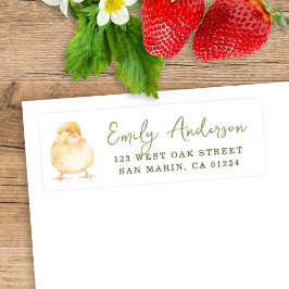 Sweet Watercolor Chick Baby Shower Return Address