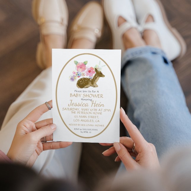 Sweet Watercolor Floral Woodland Boho Babydusche Einladung (Von Creator hochgeladen)