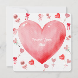 Sweet Watercolor Heart Valentine Card Feiertagskarte