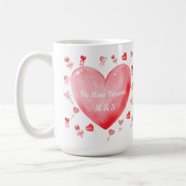 Sweet Watercolor Heart Valentine Mug Kaffeetasse