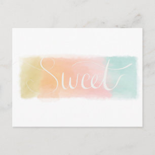 Sweet Watercolor Pastel Postcard Postkarte