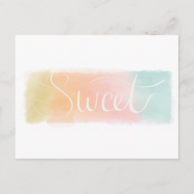 Sweet Watercolor Pastel Postcard Postkarte (Vorderseite)