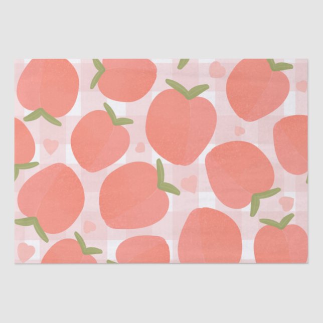 Sweet Watercolor Peach Muster Seidenpapier (Vorderseite)