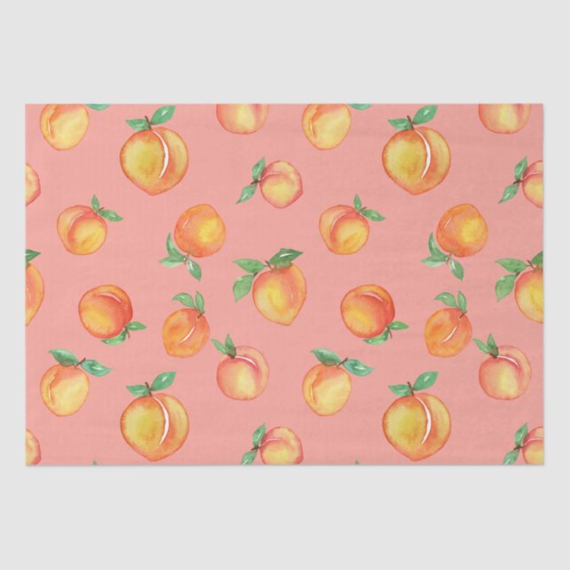 Sweet Watercolor Peach Muster Seidenpapier (Vorderseite)