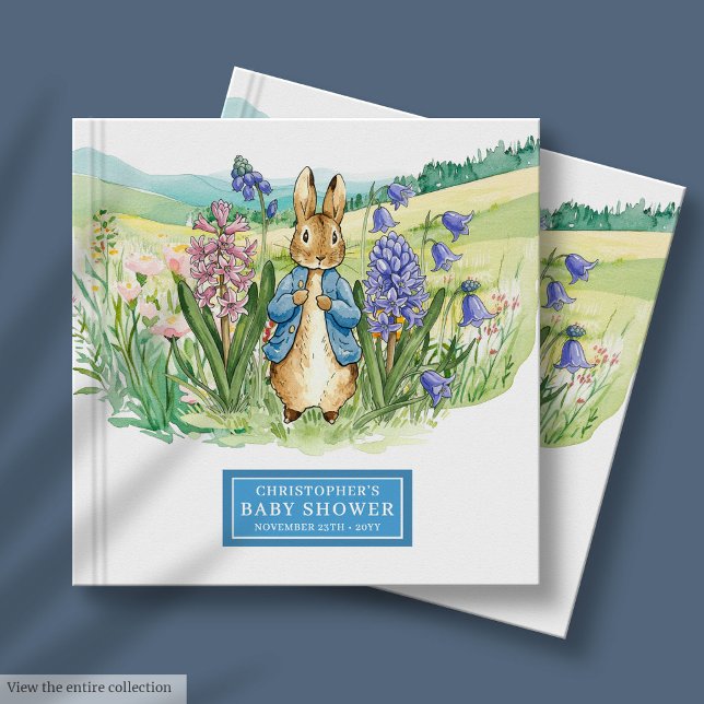 Sweet Watercolor Peter Rabbit Babydusche Gästebuch (Sweet Watercolor Peter Rabbit Baby Shower Guest Book)