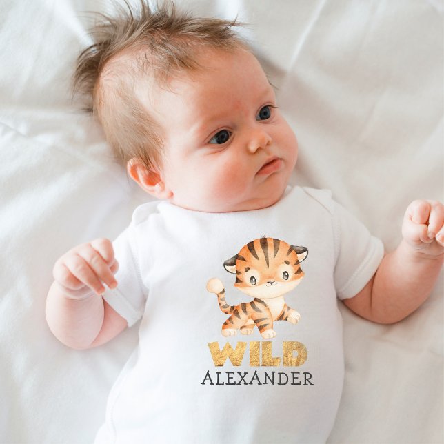 Sweet Watercolor Safari Baby Tiger Baby Bodysuit Baby Strampler (Von Creator hochgeladen)