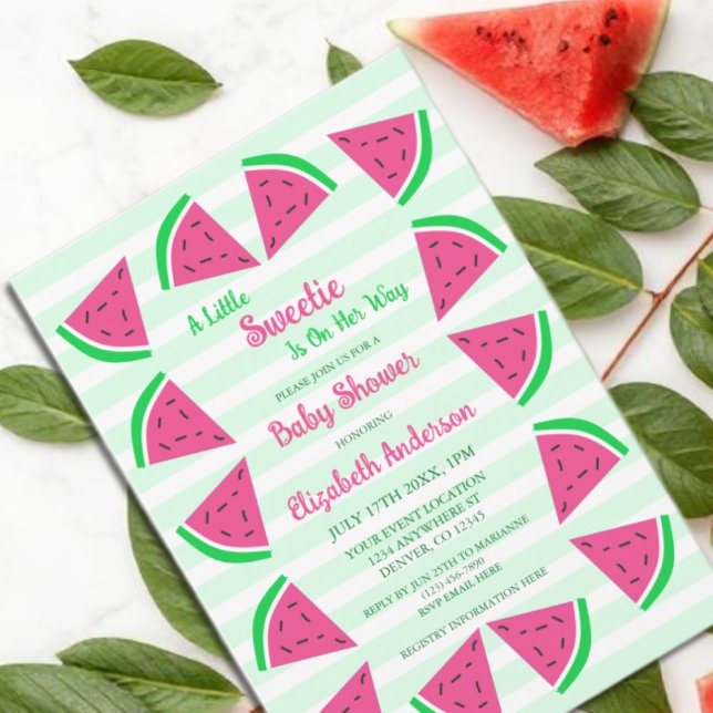 Sweet Watermelon Baby Dusche Einladung (Von Creator hochgeladen)