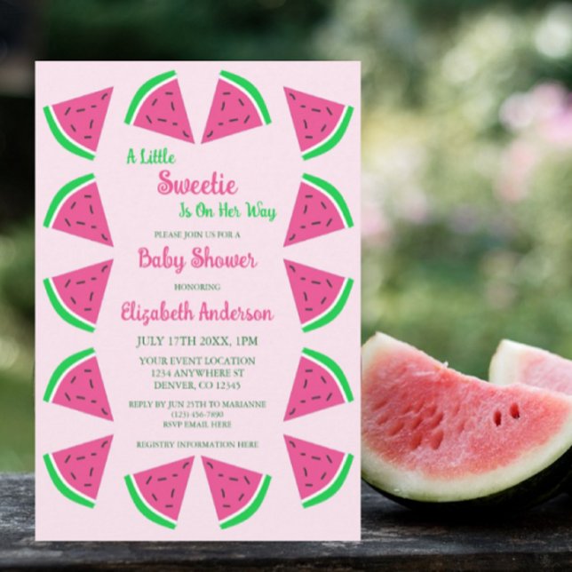 Sweet Watermelon Baby Dusche Einladung (Von Creator hochgeladen)