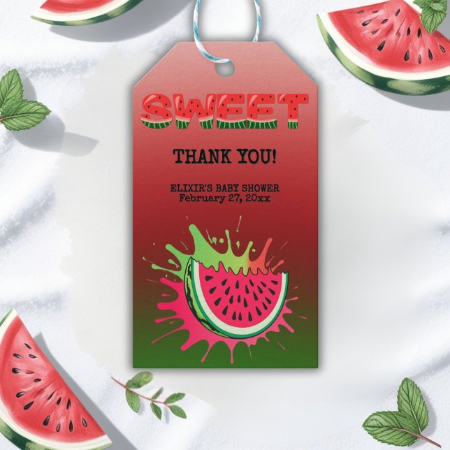 Sweet Watermelon Baby Dusche Geschenkanhänger (Von Creator hochgeladen)