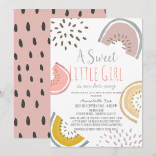 Sweet Watermelon Boho Drive-by Baby Shower Einladung