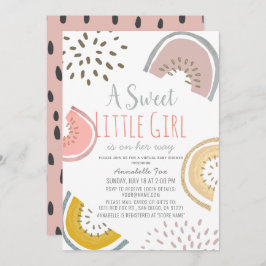 Sweet Watermelon Boho Virtual Baby Shower Einladung