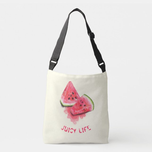 Sweet Watermelon Crossbody oder Tote Bag Custom Te Tragetaschen Mit Langen Trägern (Vorderseite)