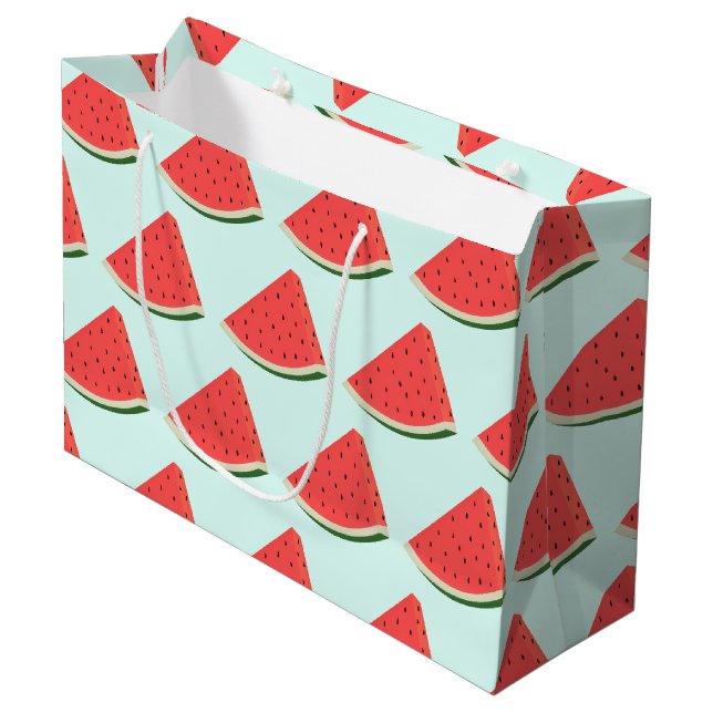 Sweet Watermelon Funny Gift Bag Große Geschenktüte (Vorderseite Schrägansicht)