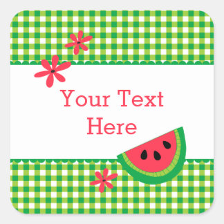Sweet Watermelon Kariert Quadratischer Aufkleber