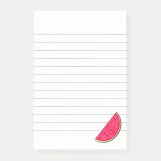 Sweet Watermelon Slice Zeichnend Lined Post-it Klebezettel (Vorderseite)