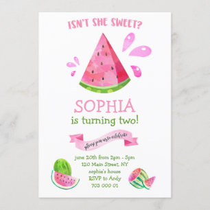 Sweet Watermelon Summer Birthday Girl Party Einladung