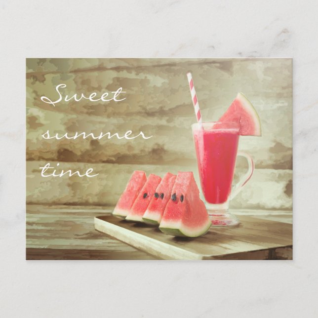 Sweet Watermelon Time - Summer Postcard Postkarte (Vorderseite)