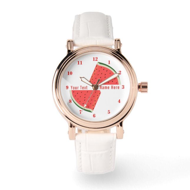 Sweet Watermelon Watch mit benutzerdefiniertem Tex Armbanduhr (Vorderseite)