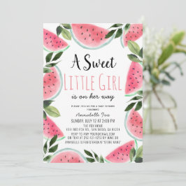 Sweet Watermelon Watercolor Babydusche Einladung