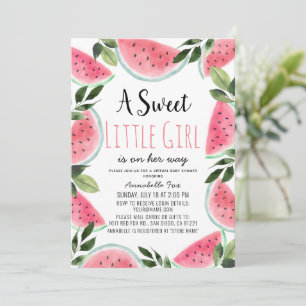 Sweet Watermelon Watercolor Virtual Baby Dusche Einladung