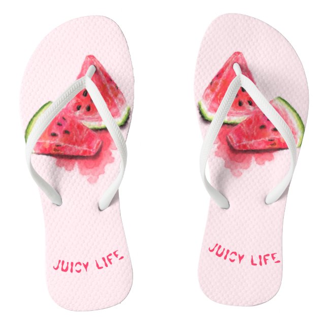 Sweet Watermelons Funny Flip Flops - Custom Text (Fußbett)