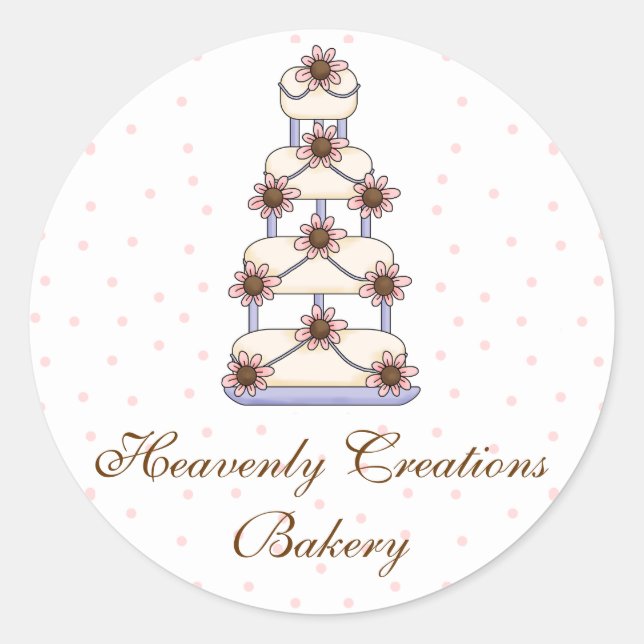 Sweet Wedding Cake Bakery Stickers (Vorderseite)