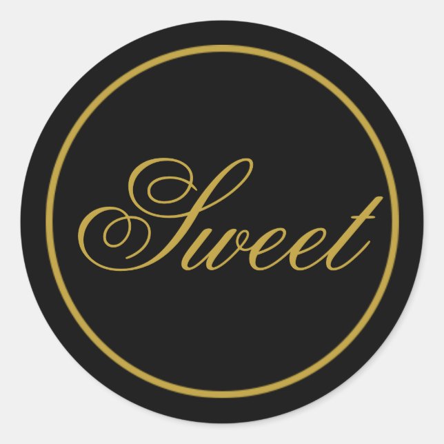 "Sweet" Wedding Sticker - Black Gold (Vorderseite)