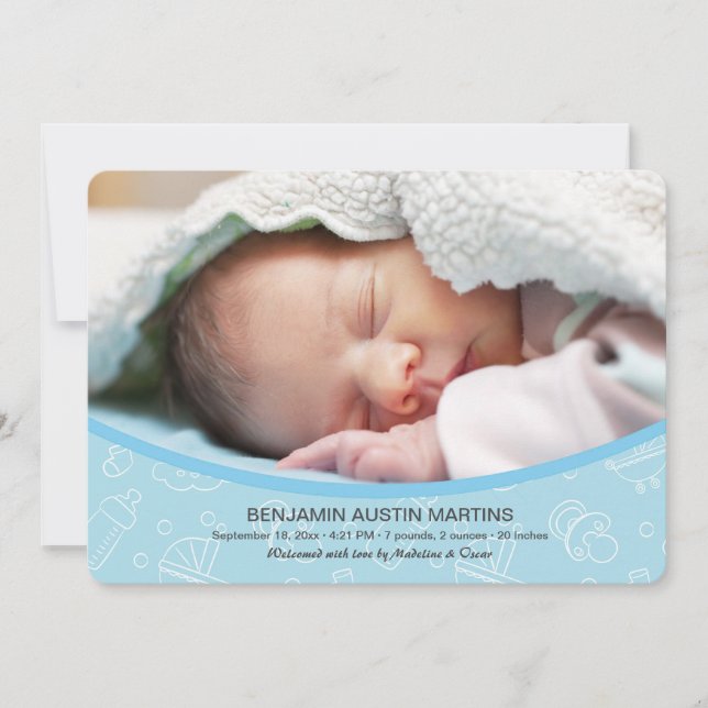 Sweet Welcome Foto Geburtsankündigung Ankündigung (Vorderseite)