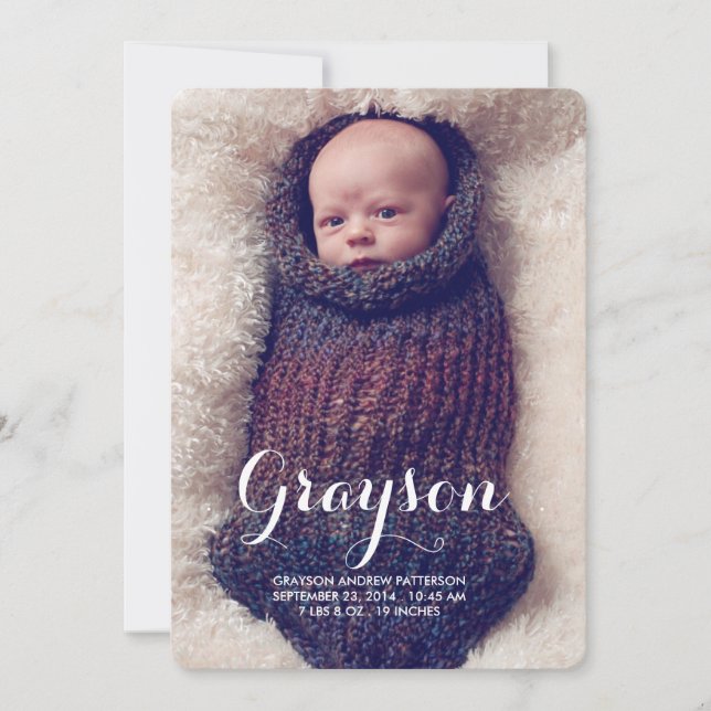 Sweet Welcome Two Foto Moderne Geburtserklärung Ankündigung (Vorderseite)