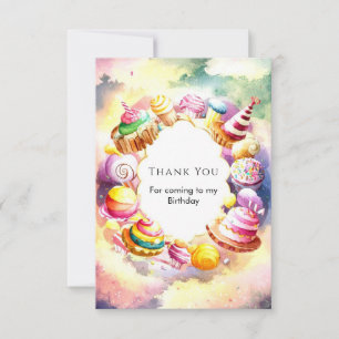 Sweet Whimsical Candyland Birthday Dankeskarte