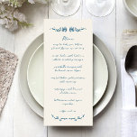 Sweet Whimsical Handgeschriebene Illustrierte Hoch Menükarte<br><div class="desc">Sweet Whimsical Handgeschriebenes Illustriertes Hochzeitmenü</div>
