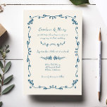 Sweet Whimsical Handwritten Illustrated Wedding Einladung<br><div class="desc">Sweet Whimsical Handwritten Illustrated Wedding Invitation</div>