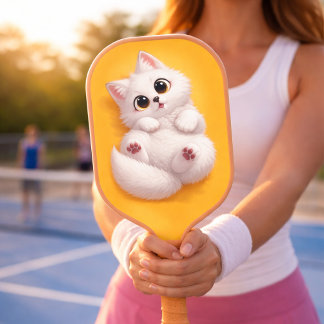 Sweet White Arctic Fox Carbon Fiber Pickleball Pad Schläger