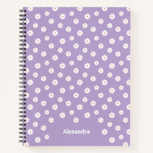Sweet White Daisies Blumenmuster Personalisiert Notizbuch