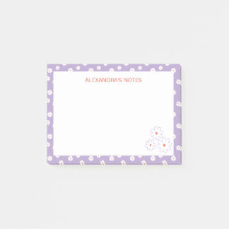 Sweet White Daisies Blumenmuster Personalisiert Post-it Klebezettel