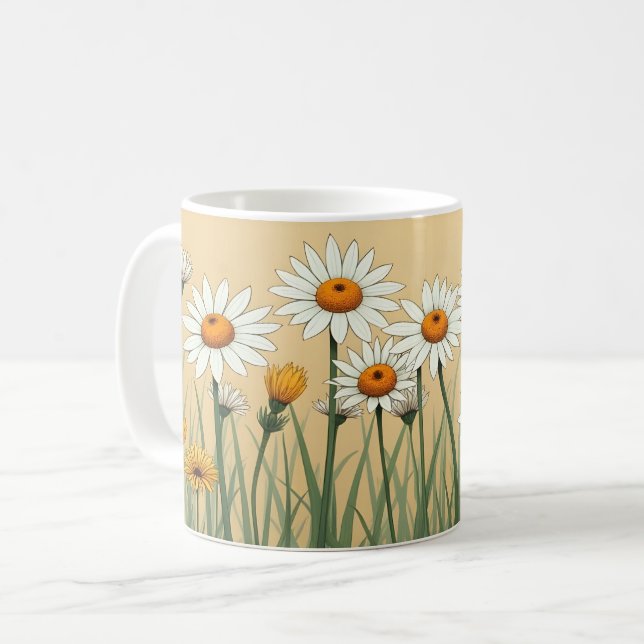 Sweet White Daisies Kaffeetasse (Vorderseite Links)