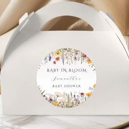 Sweet White Floral Baby in Blütendusche Runder Aufkleber