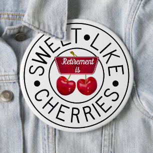 SWEET WIE CHERRIES Retro Vintage Briefmarke Rente Button