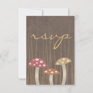 Sweet Wild Mushroom Wedding RSVP Replik Card
