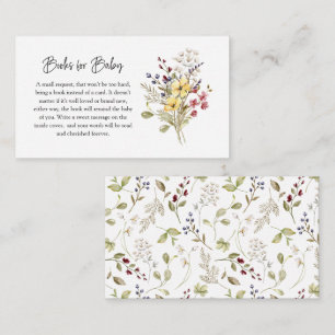 Sweet Wildblume Baby Shower Books for Baby Begleitkarte
