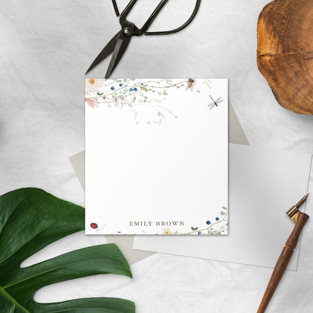 Sweet Wildblume und Lady Bug Personalisiert Notizblock (Von Creator hochgeladen)