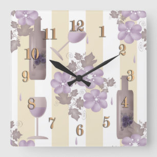 Sweet wine #wine quadratische wanduhr